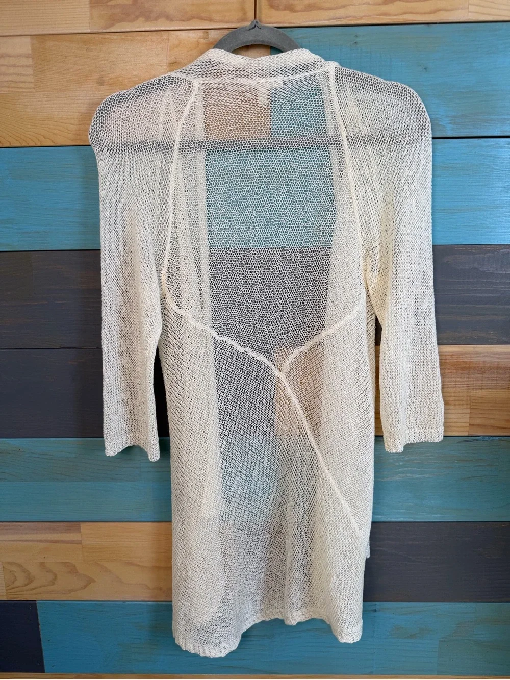 Eileen Fisher Lightweight White Open-Front Knit Cardigan Minimalist XS